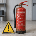 Alter und beschädigter Feuerlöscher